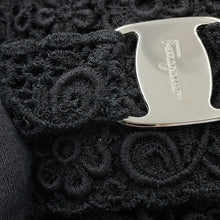 将图像加载到图库查看器中，Ferragamo Vara Ribbon Shoulder Bag Black21D064 Cotton
