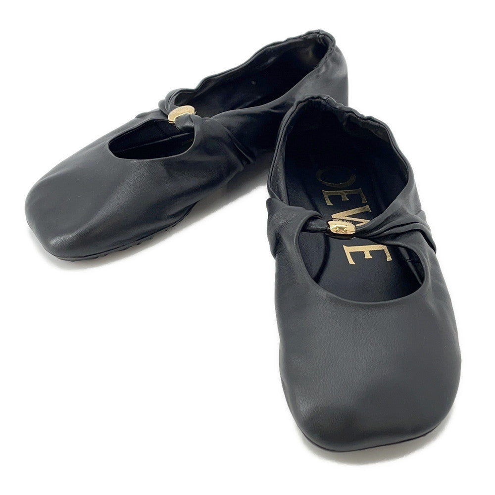 LOEWE Pebble Soft Ballerina Flats BlackL815466X46 Napa Lambskin Size 38