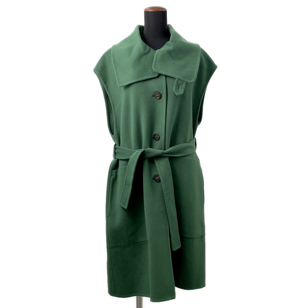 HERMES long vest Size 42 Green4H0101DA Cashmere100%