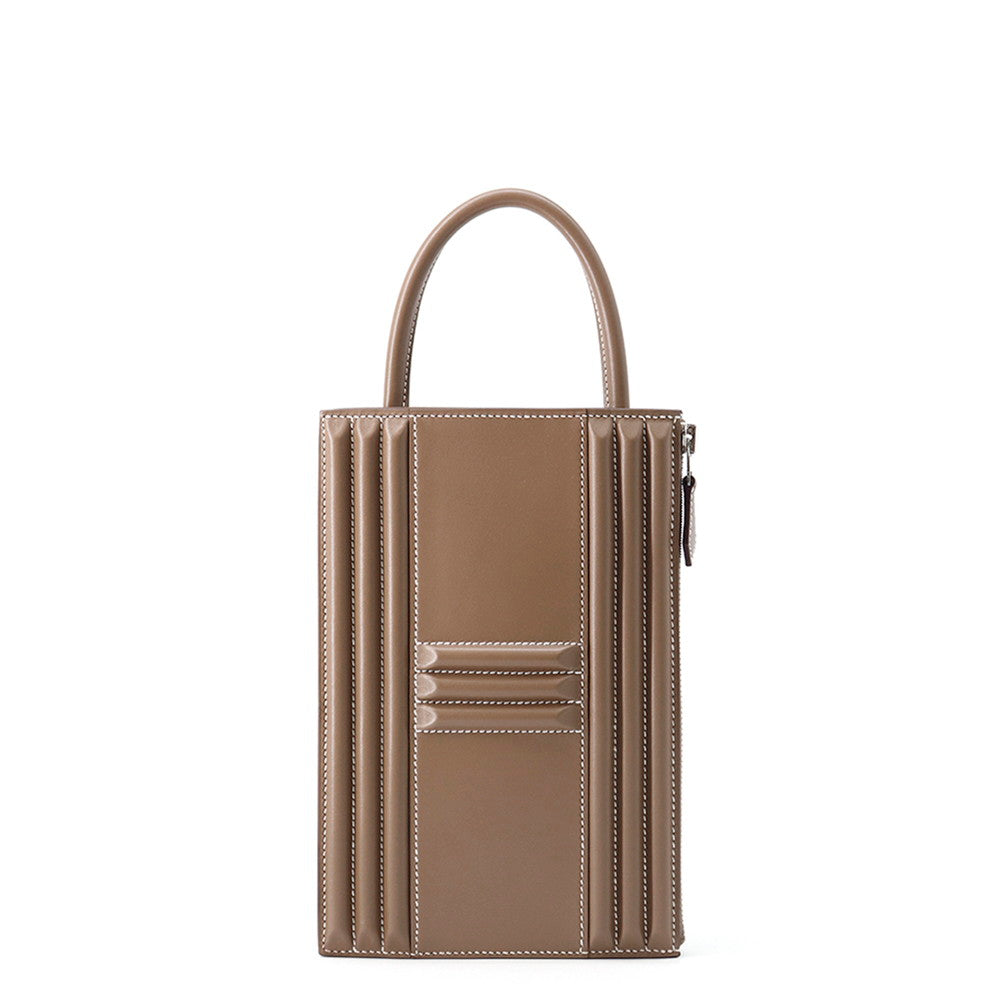 HERMES Cadena Bag Etoupe Tadelakt Leather