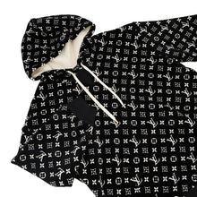 Load image into Gallery viewer, LOUIS VUITTON Monogram Velour Hoodie Size XL Black/WhiteRW231W Cotton100%

