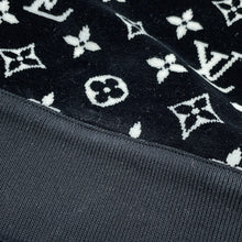 Load image into Gallery viewer, LOUIS VUITTON Monogram Velour Hoodie Size XL Black/WhiteRW231W Cotton100%
