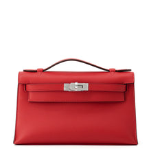 将图像加载到图库查看器中，HERMES PochetteKelly Rouge Ladue Swift Leather
