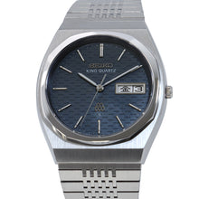 将图像加载到图库查看器中，SEIKO King Quartz W36mm Stainless Steel Navy Dial9923-701A
