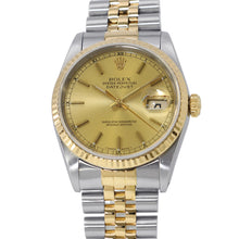 将图像加载到图库查看器中，ROLEX Datejust W36mm Stainless Steel K18YG Champagne Dial16233
