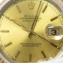 将图像加载到图库查看器中，ROLEX Datejust W36mm Stainless Steel K18YG Champagne Dial16233
