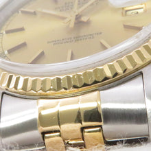 将图像加载到图库查看器中，ROLEX Datejust W36mm Stainless Steel K18YG Champagne Dial16233

