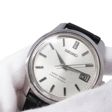 将图像加载到图库查看器中，SEIKO King Seiko 44KS Date Medallion W35mm Stainless Steel Gold Plated Leather Silver Dial4402-8000
