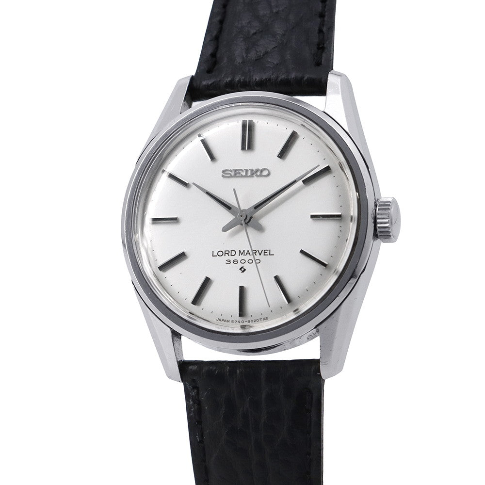 SEIKO Road marvel 36000 W34mm Stainless Steel Leather Silver Dial5740-8000