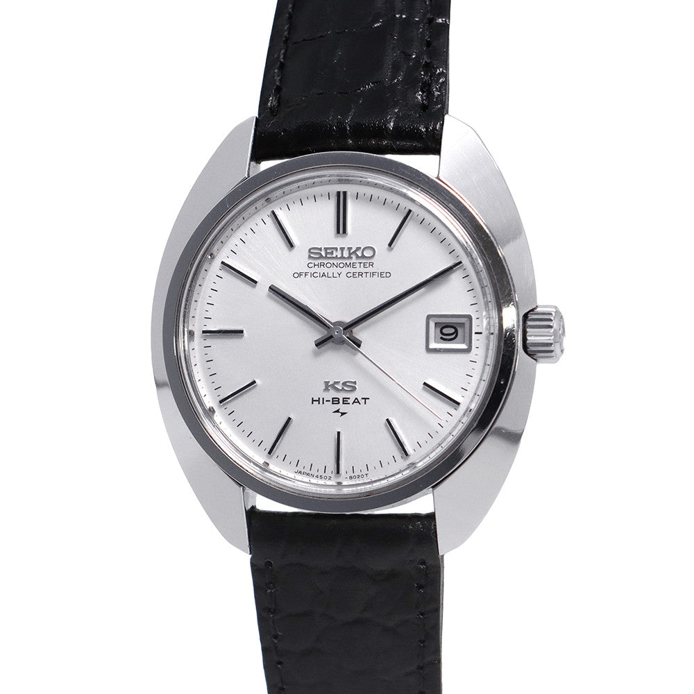 SEIKO King Seiko 45KS Superior Chronometer W37mm Stainless Steel Gold Plated Leather Silver Dial4502-8010