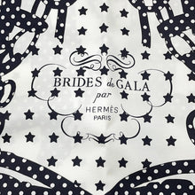 Load image into Gallery viewer, HERMES Carre Bandana Frill Bride de Gala Dot Size 70 White/Black Silk100%
