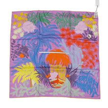 Load image into Gallery viewer, HERMES Carre Dossart Double Face The Painters&#39; Garden Le Jardin de Peintres Poncho Blue/Vert/Orange/Purple Silk100%
