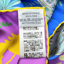 Load image into Gallery viewer, HERMES Carre Dossart Double Face The Painters&#39; Garden Le Jardin de Peintres Poncho Blue/Vert/Orange/Purple Silk100%
