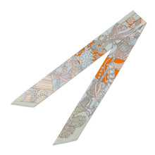 Load image into Gallery viewer, HERMES Twilly De l&#39;Ombrelle aux Duels Blue Marine/Rose Pale/Ciel Silk100%
