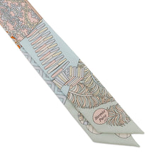 Load image into Gallery viewer, HERMES Twilly De l&#39;Ombrelle aux Duels Blue Marine/Rose Pale/Ciel Silk100%
