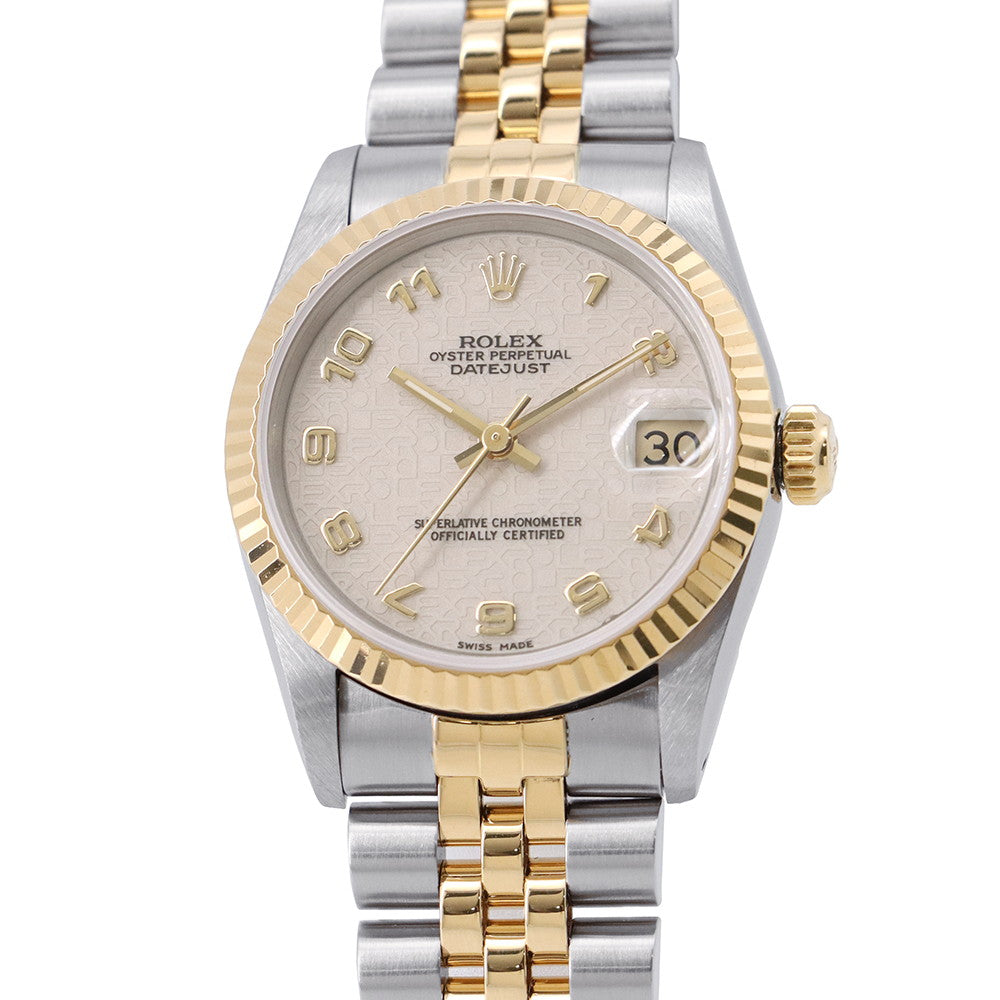 ROLEX Datejust W31mm Stainless Steel K18YG Ivory Con Pewter Dial68273
