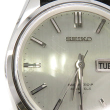 Load image into Gallery viewer, SEIKO Matic P Day-Date W36.4mm Stainless Steel Leather Silver Dial5106-8010
