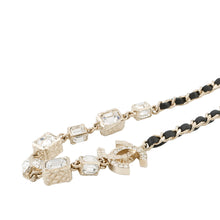 Load image into Gallery viewer, CHANEL CC Logo Necklace Gold Plated Rhinestone
