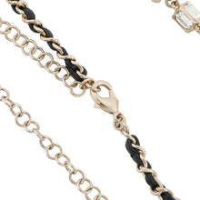 Load image into Gallery viewer, CHANEL CC Logo Necklace Gold Plated Rhinestone
