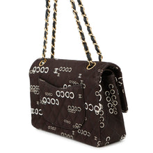 将图像加载到图库查看器中，CHANEL Matelasse Double Flap Chain Shoulder COCO Print BlackA01112 Canvas Size 25
