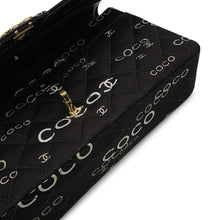 将图像加载到图库查看器中，CHANEL Matelasse Double Flap Chain Shoulder COCO Print BlackA01112 Canvas Size 25
