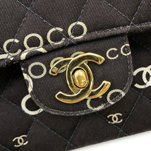 将图像加载到图库查看器中，CHANEL Matelasse Double Flap Chain Shoulder COCO Print BlackA01112 Canvas Size 25
