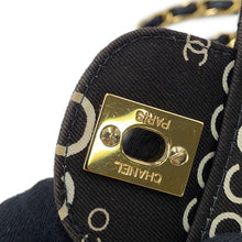 将图像加载到图库查看器中，CHANEL Matelasse Double Flap Chain Shoulder COCO Print BlackA01112 Canvas Size 25
