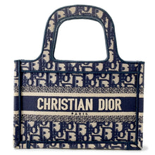 将图像加载到图库查看器中，Dior Oblique Book Tote NavyS5475ZRIW Canvas Size Mini
