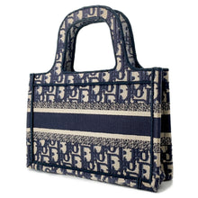 将图像加载到图库查看器中，Dior Oblique Book Tote NavyS5475ZRIW Canvas Size Mini
