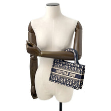 将图像加载到图库查看器中，Dior Oblique Book Tote NavyS5475ZRIW Canvas Size Mini
