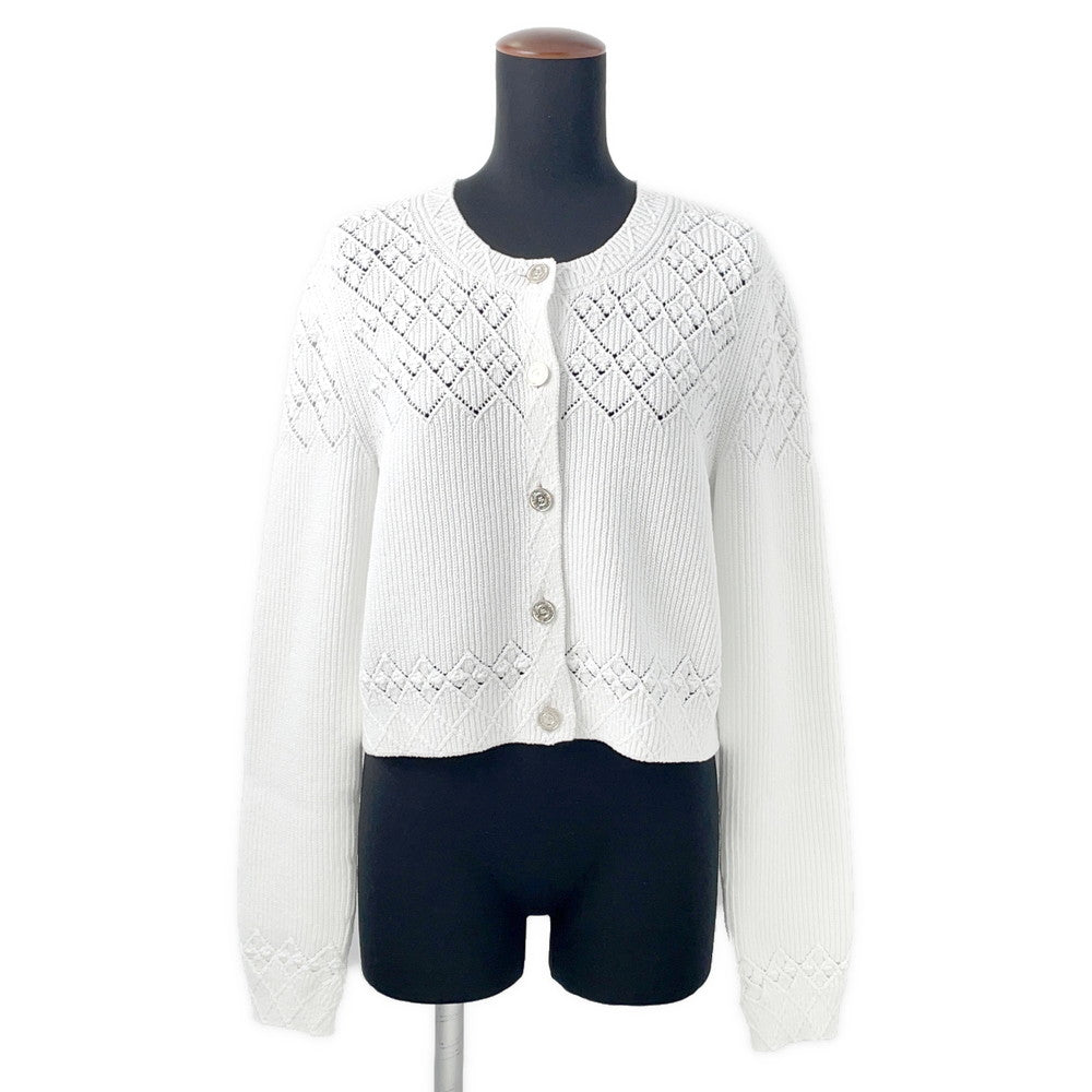 CHANEL cardigan Size 38 WhiteP79194 Cotton75% Polyamide24% Elastine1%