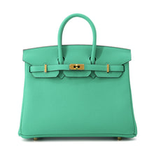 将图像加载到图库查看器中，HERMES Birkin Menthe Togo Leather Size 25
