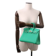 将图像加载到图库查看器中，HERMES Birkin Menthe Togo Leather Size 25
