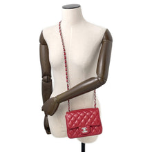 Load image into Gallery viewer, CHANEL Mini Matelasse Single Chain Shoulder Bag RedA35200 Lambskin
