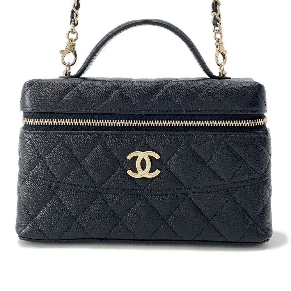 CHANEL Matelasse Vanity Chain Shoulder Bag BlackAP4385 Caviar Leather
