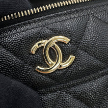 Load image into Gallery viewer, CHANEL Matelasse Vanity Chain Shoulder Bag BlackAP4385 Caviar Leather

