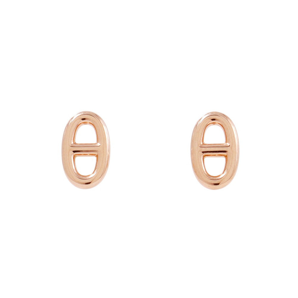 HERMES Chaine d'Ancre Farandole Earrings Size TPM 18K Pink Gold