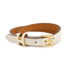 Load image into Gallery viewer, HERMES Pop H Double Tour Leather Bracelet Size T2 Nata Swift Leather
