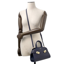 Load image into Gallery viewer, Ferragamo Hug 2-Way Handbag Midnight215975 Calf Leather Size XS
