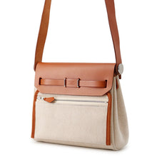 将图像加载到图库查看器中，HERMES Herbag zip Fove Toile H Vache Hunter Leather Size Mini
