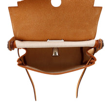 将图像加载到图库查看器中，HERMES Herbag zip Fove Toile H Vache Hunter Leather Size Mini
