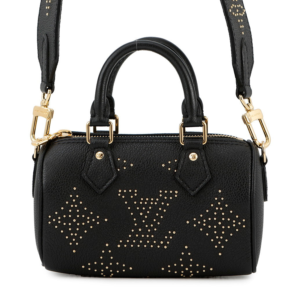 LOUIS VUITTON Nano Speedy NoirM46745 Monogram Empreinte Leather(Studded) Size Nano