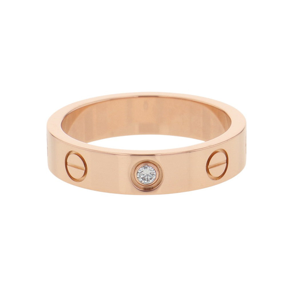 CARTIER Love Ring Small Model Size 48/#8/SMB4050700 18K Pink Gold