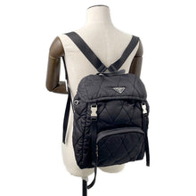 Load image into Gallery viewer, PRADA Quilted Backpack Black1BZ020 Nylon
