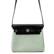 将图像加载到图库查看器中，HERMES Herbag zip Black/Vert Moyen Vache Hunter Leather Toile H Size Mini
