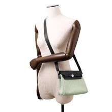 将图像加载到图库查看器中，HERMES Herbag zip Black/Vert Moyen Vache Hunter Leather Toile H Size Mini
