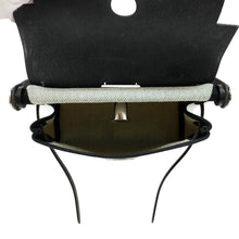 将图像加载到图库查看器中，HERMES Herbag zip Black/Vert Moyen Vache Hunter Leather Toile H Size Mini
