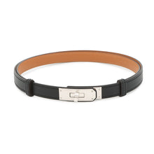 将图像加载到图库查看器中，HERMES Kelly Belt Black Epsom
