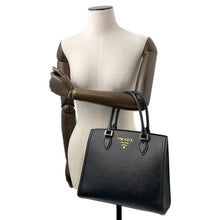 Load image into Gallery viewer, PRADA 2WAY Tote Bag Black1BA227 Saffiano LeatherLeather
