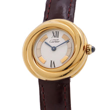 Load image into Gallery viewer, CARTIER Mast Trinity W27mm SV925 Gold Plated Leather White DialW1010744
